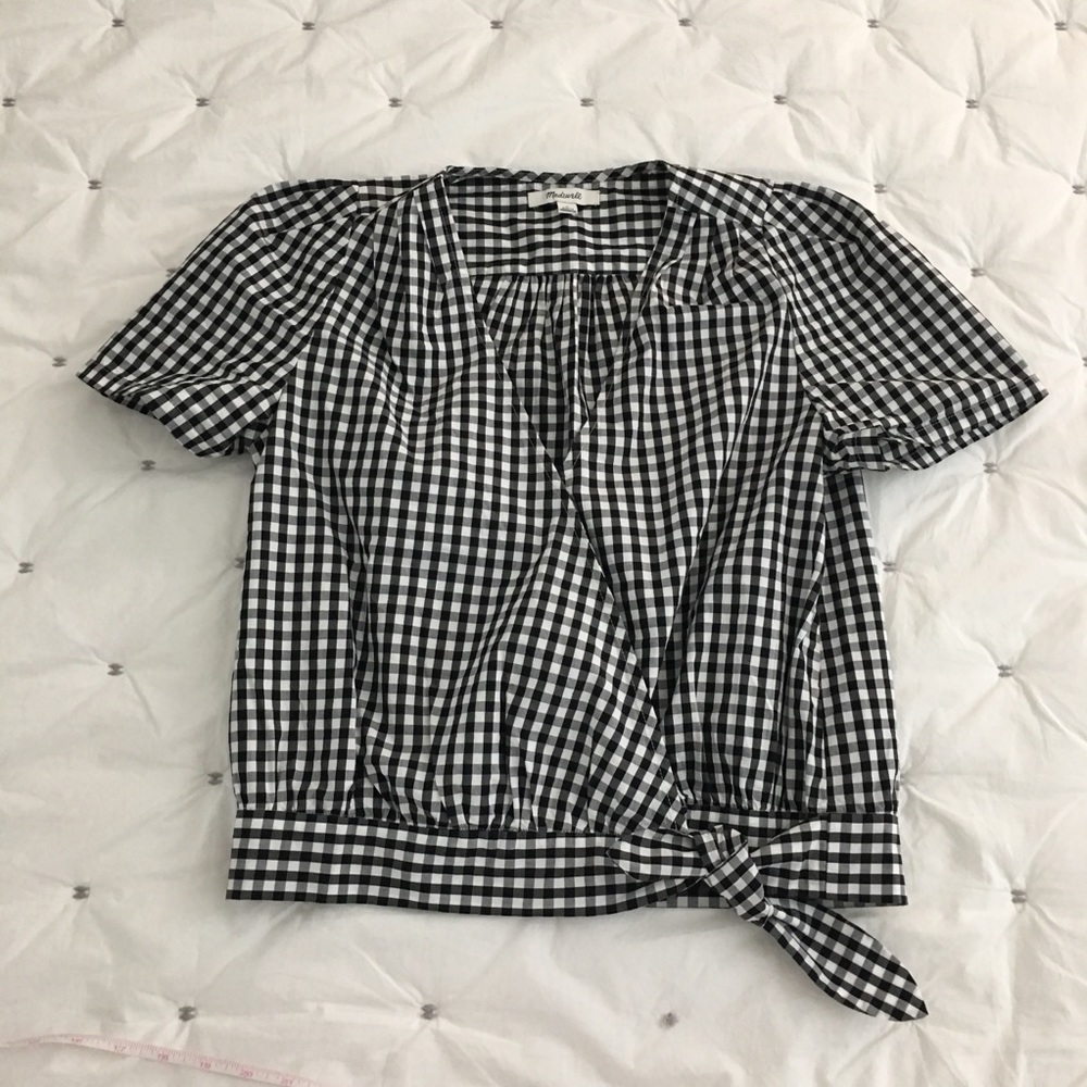 EUC Madewell wrap gingham blouse! - Picture 2 of 6